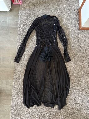 Balera Black Long Sleeve Sequin & Chiffon Dance Costume